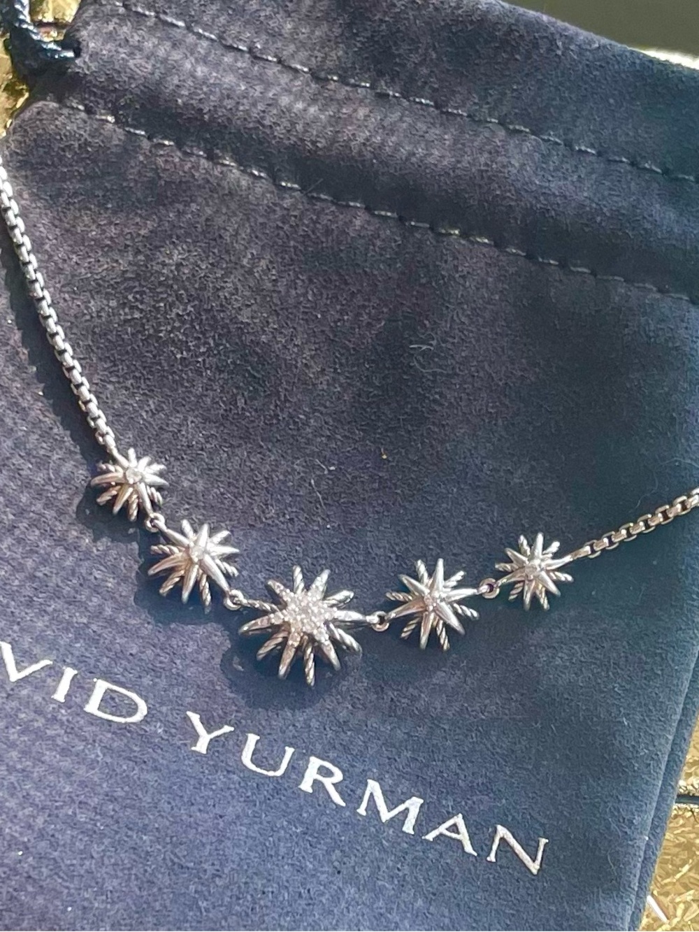 DAVID YURMAN~Five Station Starburst Diamond Necklace